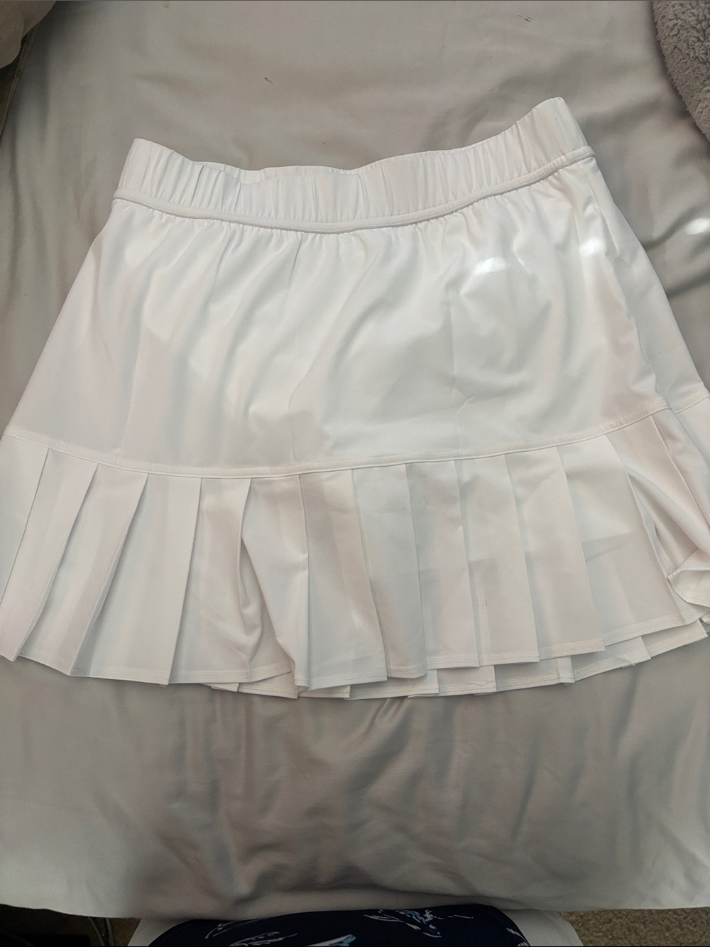 Talbots White Pleated Mini Skirt